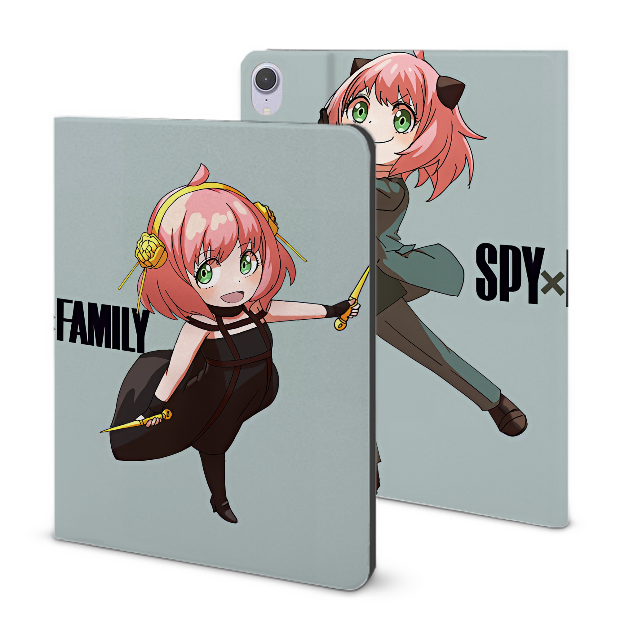 （画像用） SPY×FAMILY间谍家家酒 IPad ケース ブック型 PUレザー TPU 耐衝撃 軽量 薄型 ペン収納なし 全面保護 IPad 各モデル対応